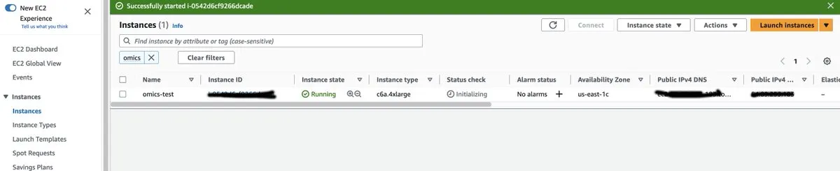 EC2 instance up and running