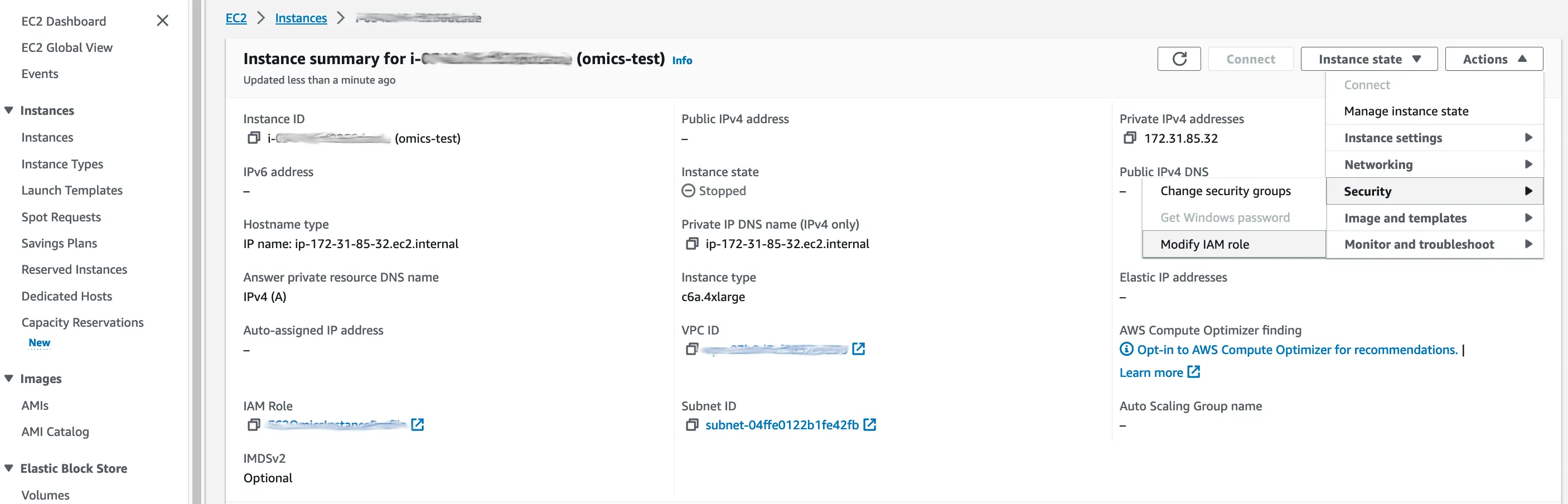 Modify the EC2 instance&#x27;s IAM role